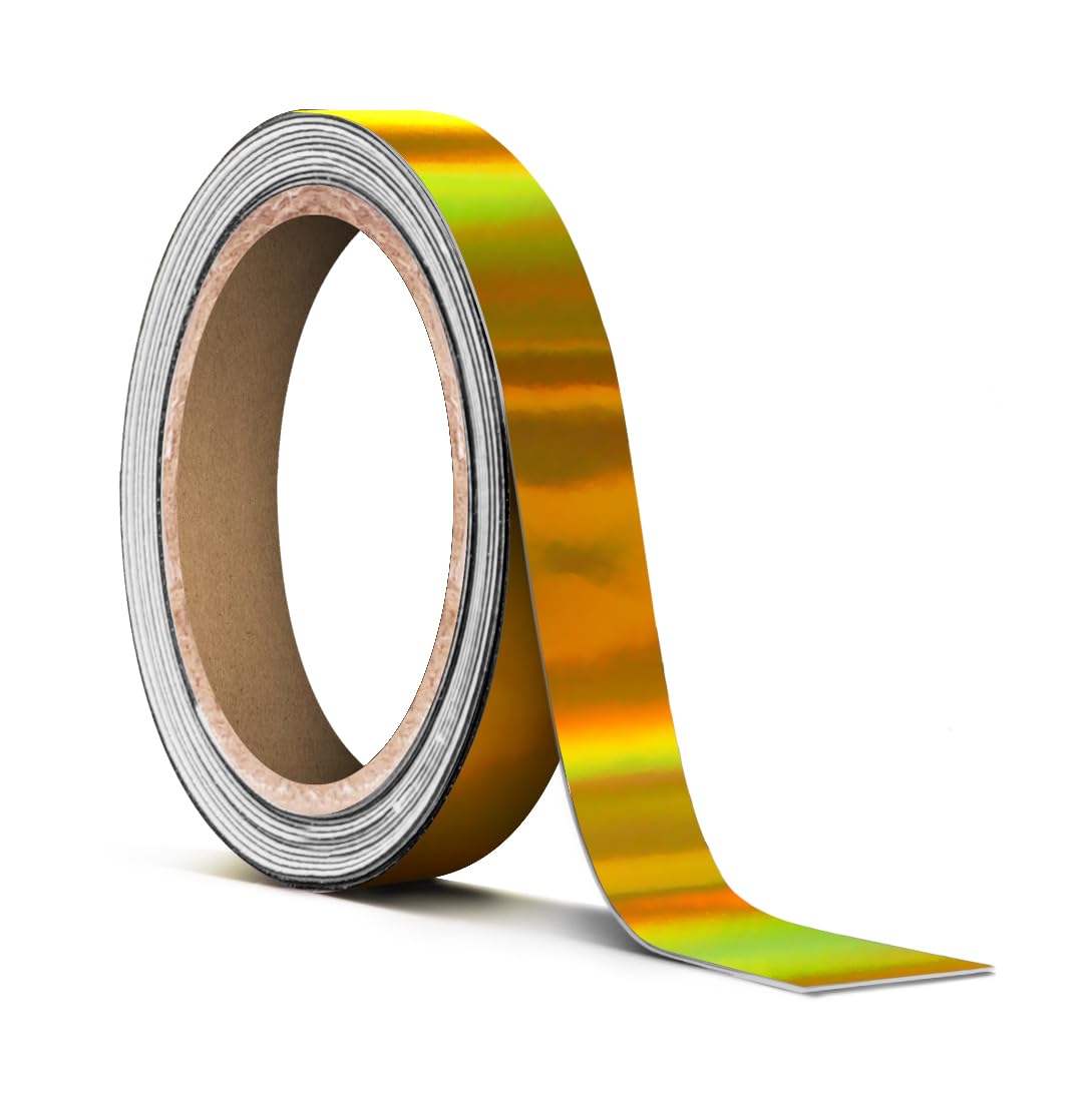 VViViD Holographic Gold Chrome Pinstripe Vinyl Tape Roll ( x 25ft)