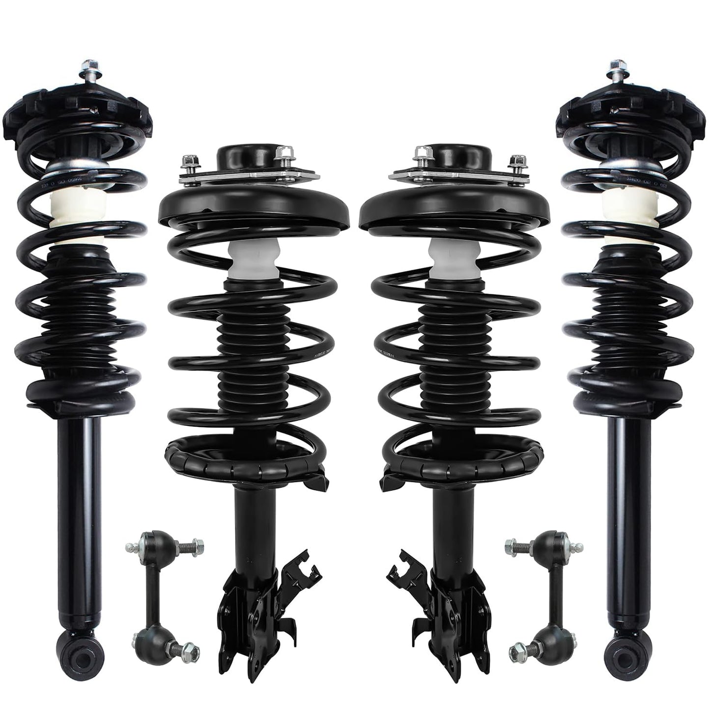 Detroit Axle - Front 6pc Struts Sway Bars for 2000-2001 Infiniti I30 Nissan Maxima, Sway Bar Links Front and Rear Struts w/Coil